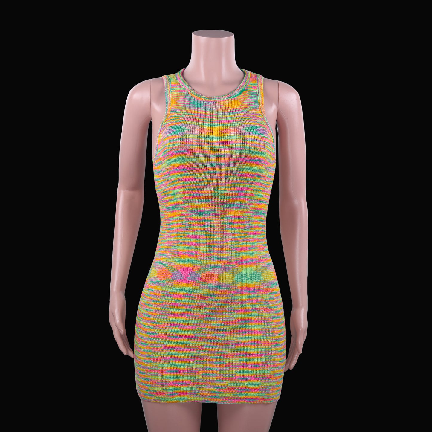 Sleeveless Fitted Colorful Dress Knitwear Women's Fashion Spring Summer Style - armonhaven.com