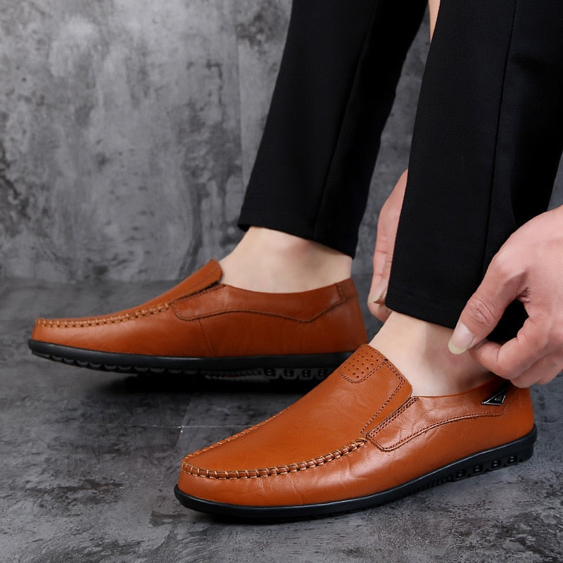 Genuine Leather Mens Moccasin Shoes - armonhaven.com