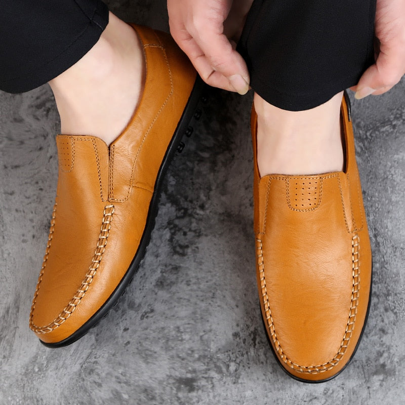 Genuine Leather Mens Moccasin Shoes - armonhaven.com