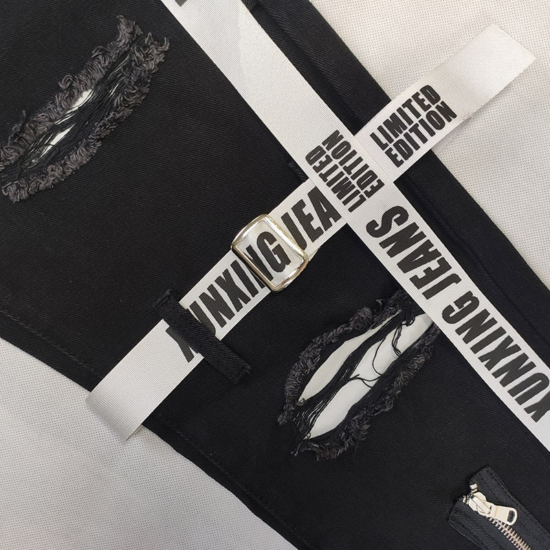 Mens Slim Strapped Up Cargo Denims - armonhaven.com