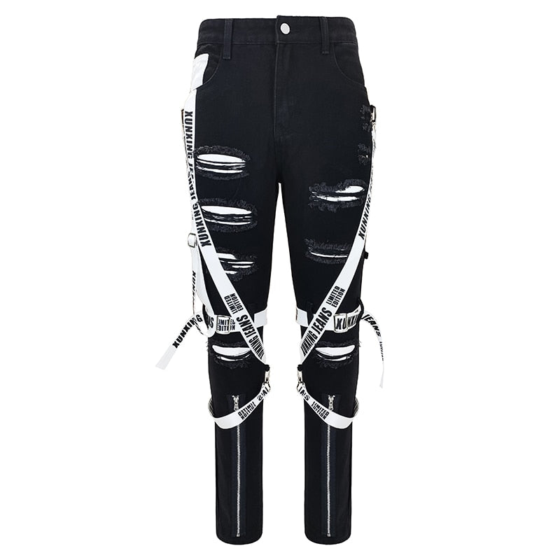 Mens Slim Strapped Up Cargo Denims - armonhaven.com