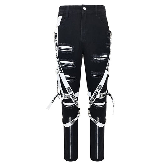Mens Slim Strapped Up Cargo Denims - armonhaven.com