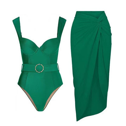 One Oiece Swimsuit Set Skirt Swimsuit - armonhaven.com