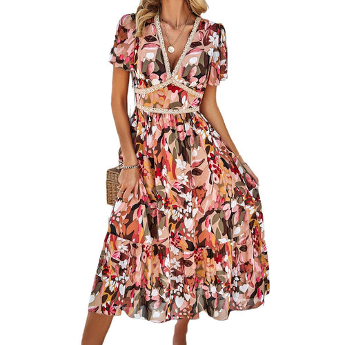 Women's Spring Vacay Printed Dress - armonhaven.com
