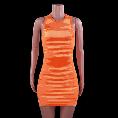 Sleeveless Fitted Colorful Dress Knitwear Women's Fashion Spring Summer Style - armonhaven.com