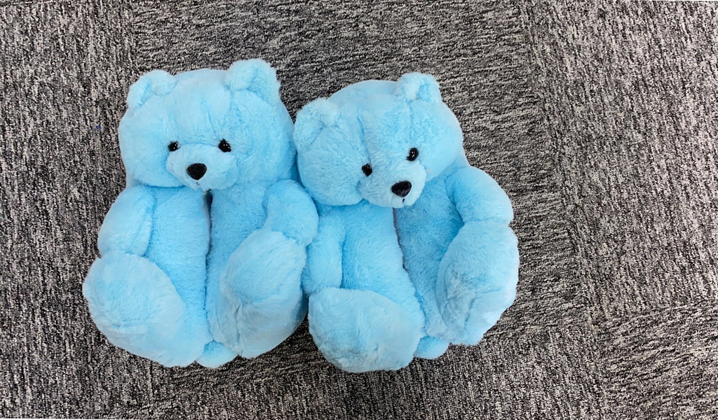 Teddy Bear Slippers Floor Home Plush Thick Cotton Warm Shoes
