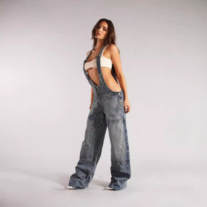 European and American Zipper Denim Overalls Women - armonhaven.com