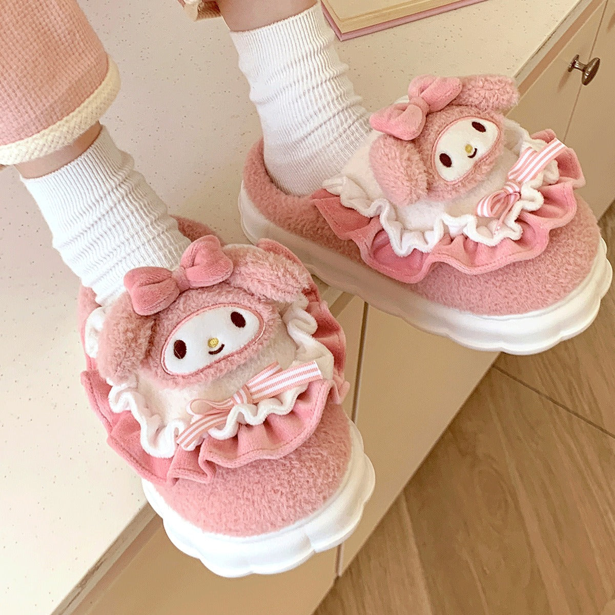 Jade Gui Dog Cotton Slippers for Women's Autumn and Winter New Thick Sole Anti slip and Warm Wrapped Slippers for External Wear - armonhaven.com