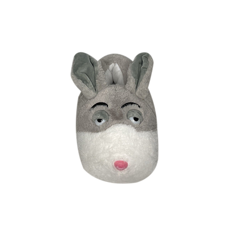 Big Eyes Rabbit and Dog Plush Slippers - armonhaven.com