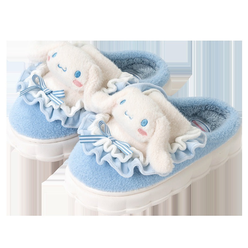 Jade Gui Dog Cotton Slippers for Women's Autumn and Winter New Thick Sole Anti slip and Warm Wrapped Slippers for External Wear - armonhaven.com