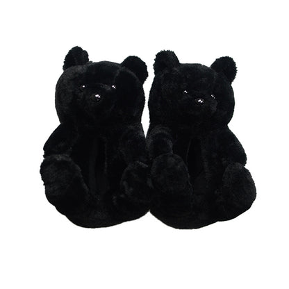 Teddy Bear Slippers Floor Home Plush Thick Cotton Warm Shoes - armonhaven.com