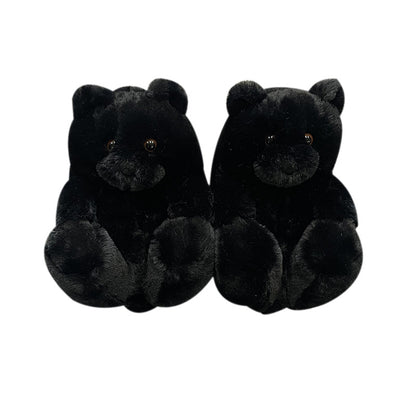Teddy Bear Slippers Floor Home Plush Thick Cotton Warm Shoes - armonhaven.com