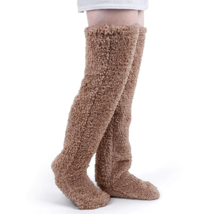 FuzzFluff- Over The Knee Fuzzy Sock Plush Slippers