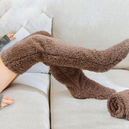 FuzzFluff- Over The Knee Fuzzy Sock Plush Slippers