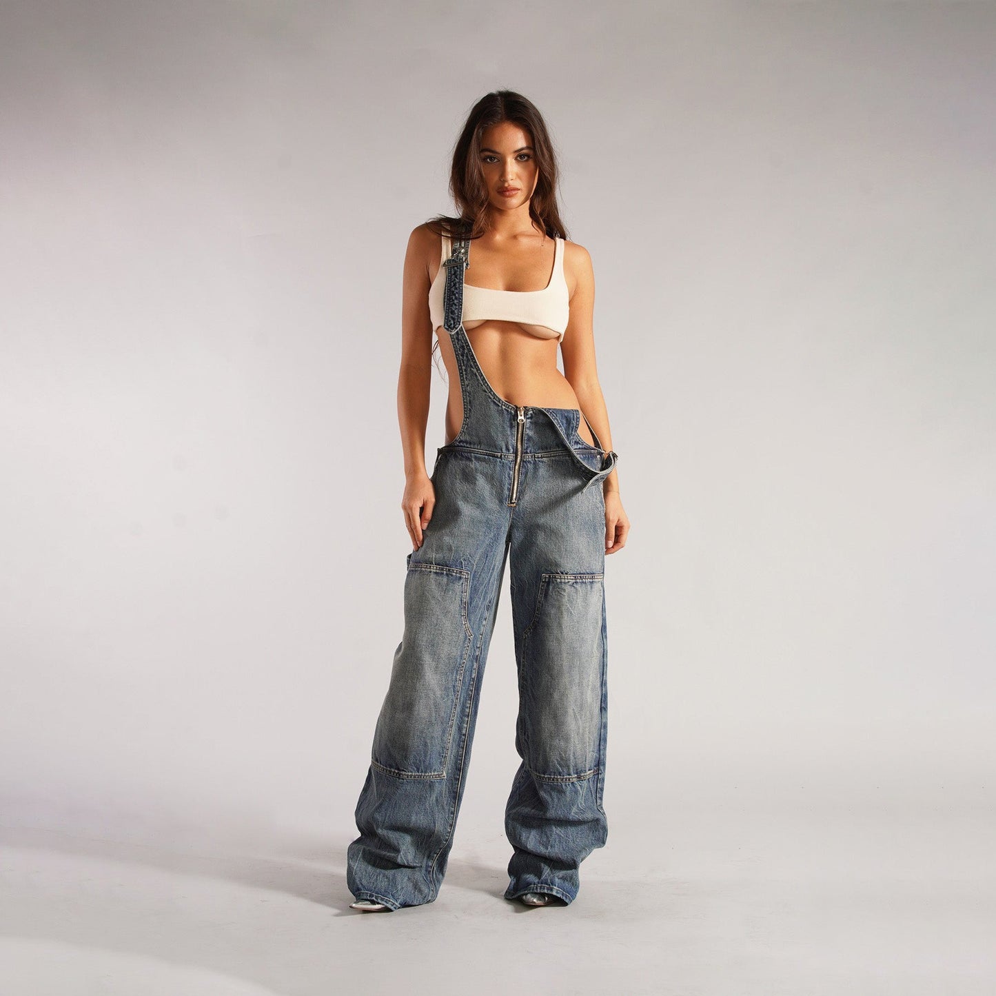 European and American Zipper Denim Overalls Women - armonhaven.com