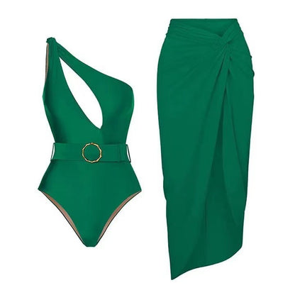 One Oiece Swimsuit Set Skirt Swimsuit - armonhaven.com