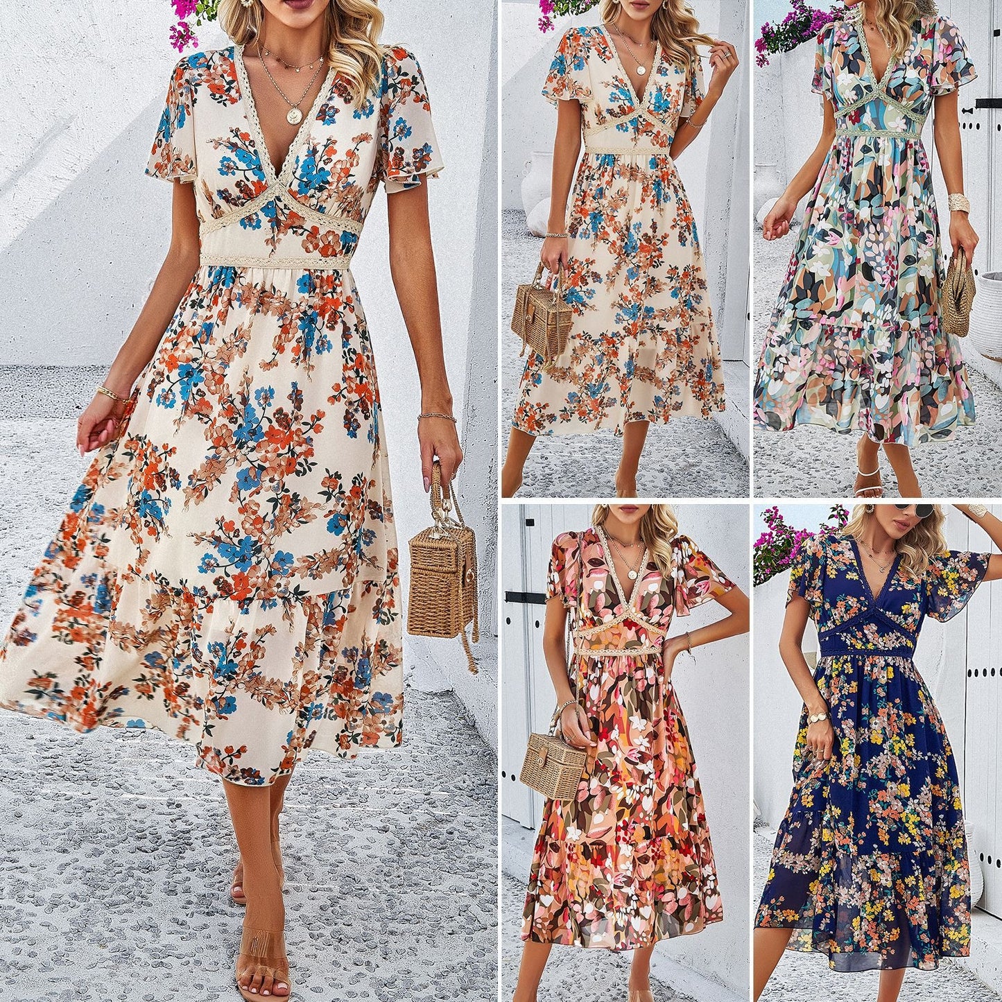 Women's Spring Vacay Printed Dress - armonhaven.com