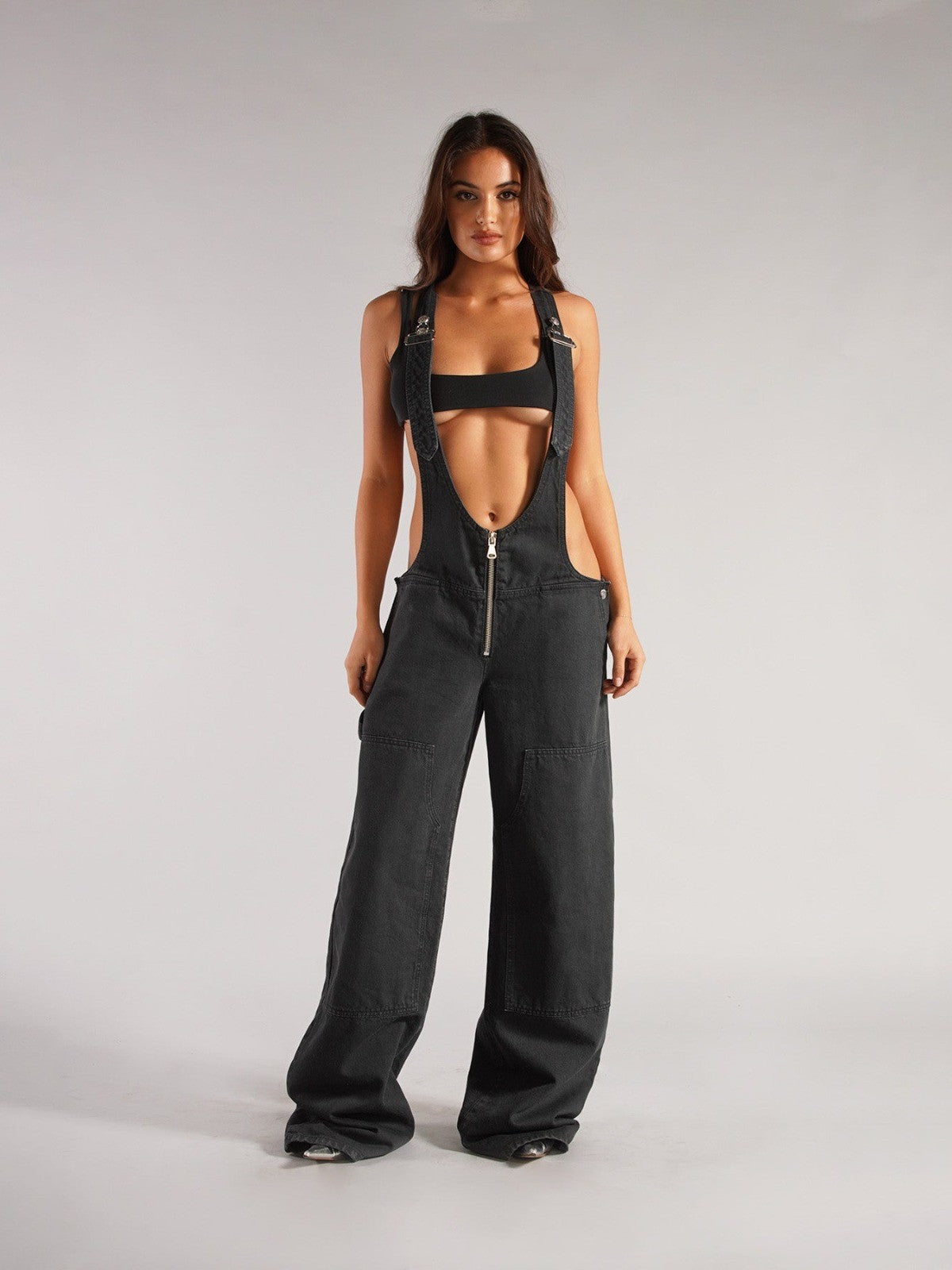 European and American Zipper Denim Overalls Women - armonhaven.com