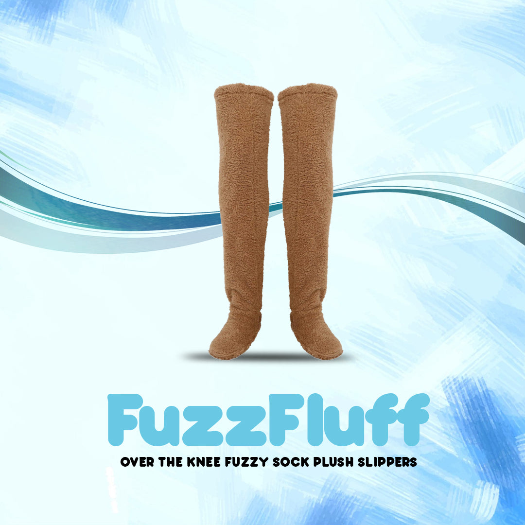 FuzzFluff- Over The Knee Fuzzy Sock Plush Slippers