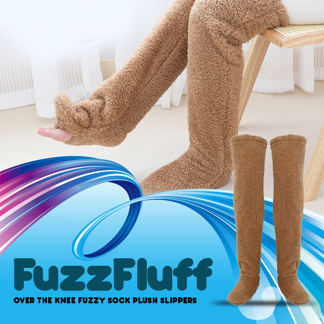 FuzzFluff- Over The Knee Fuzzy Sock Plush Slippers