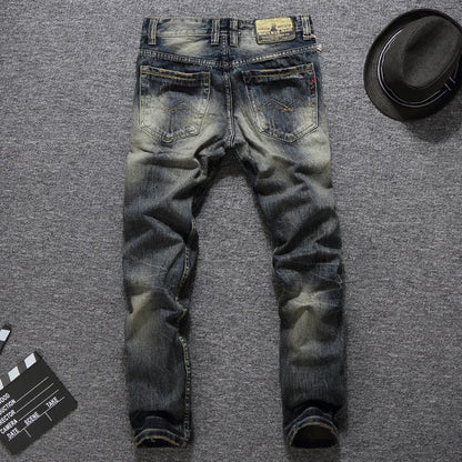 RetroRide Slim Fit Ripped Jeans