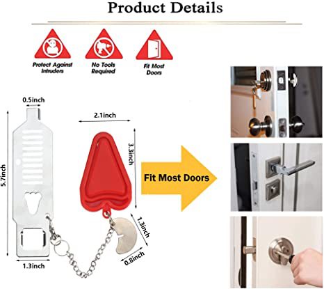 PORTABLE DOOR LOCK - ADDS AN EXTRA LAYER OF PROTECTION!