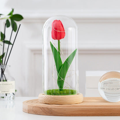 Glass-covered Perpetual Flower Night Light Ornaments