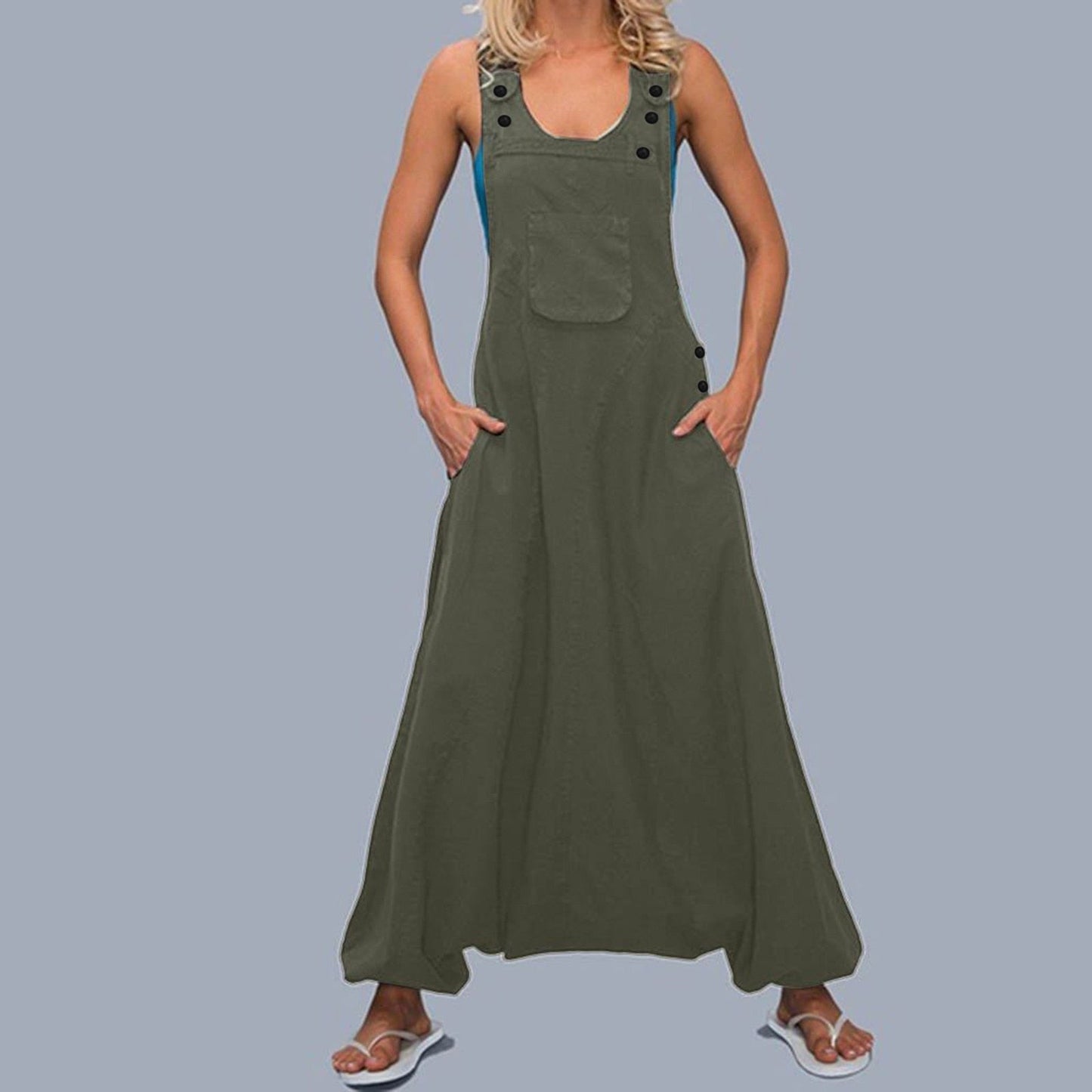 Wide Leg Harem Jumpsuits