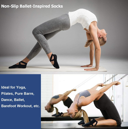 Non-Slip Grip Socks for Women - Perfect for Pilates, Barre, Ballet, and Barefoot Workouts.