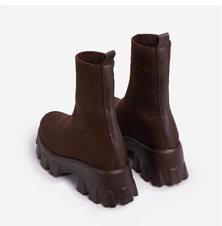 Platform Sock Fall Boots - armonhaven.com