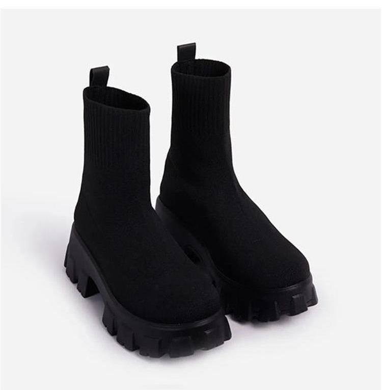 Platform Sock Fall Boots - armonhaven.com