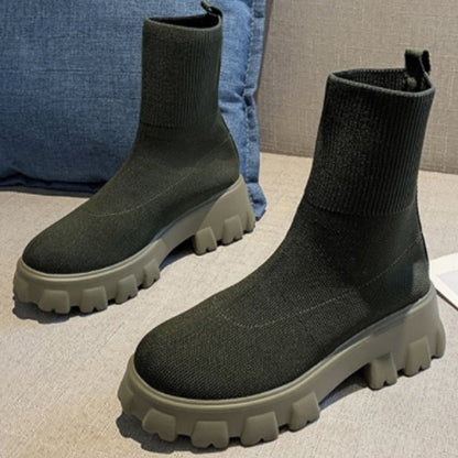 Platform Sock Fall Boots - armonhaven.com