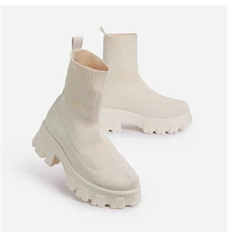 Platform Sock Fall Boots - armonhaven.com