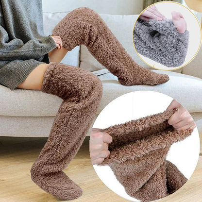 FuzzFluff- Over The Knee Fuzzy Sock Plush Slippers