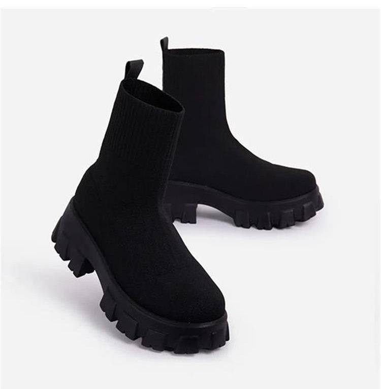 Platform Sock Fall Boots - armonhaven.com