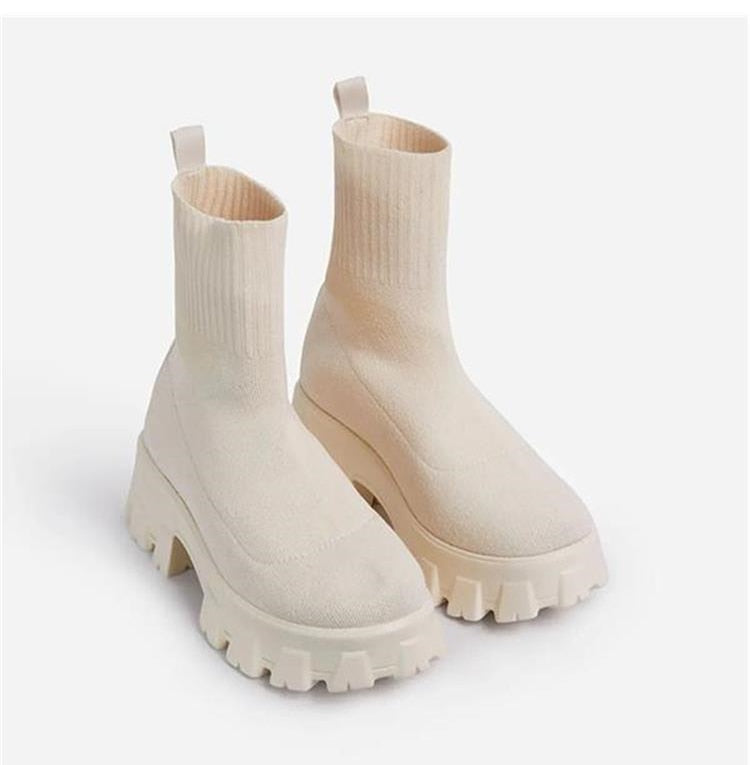 Platform Sock Fall Boots - armonhaven.com