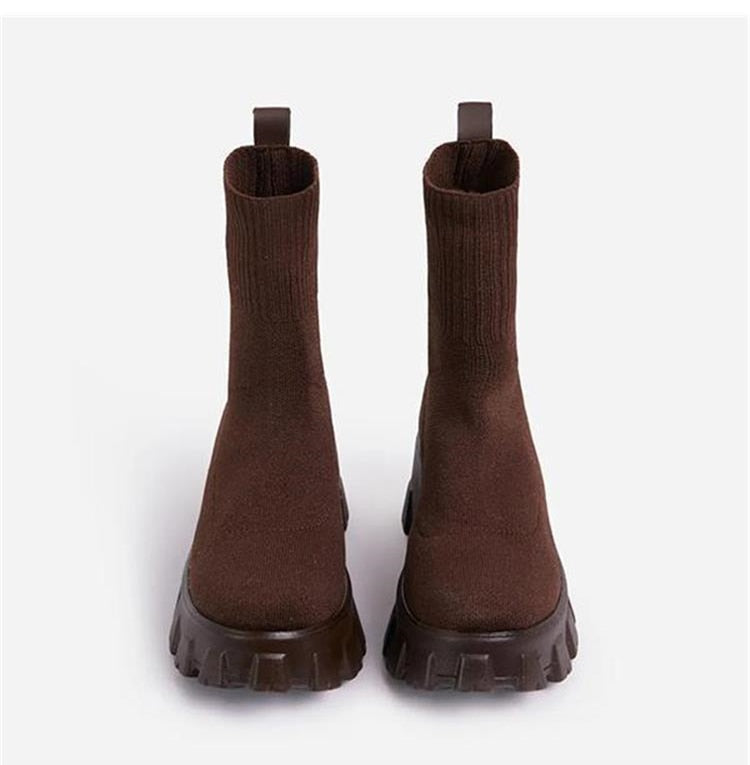 Platform Sock Fall Boots - armonhaven.com