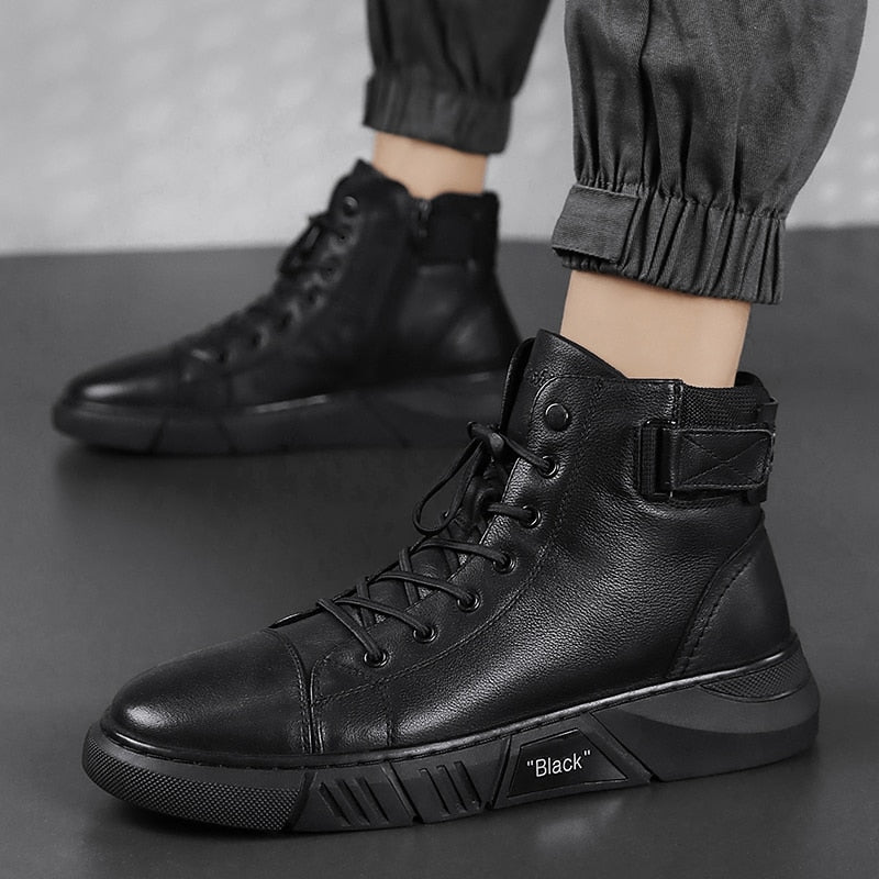 Men’s Black Leather Boots - armonhaven.com