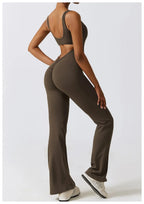VogueFlare - V-Back Flared Viral Backless Jumpsuit - armonhaven.com