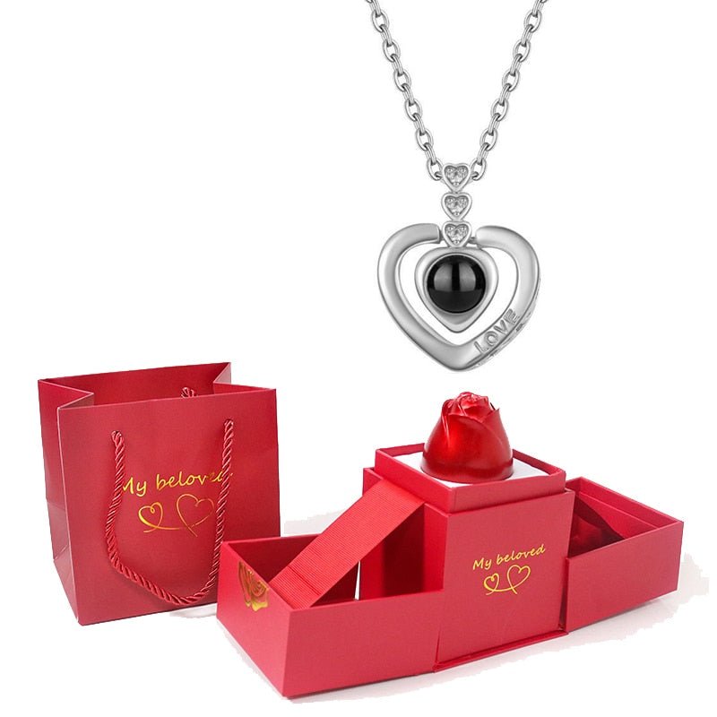 Luxury Jewelry I Love You Pendant With Rose Gift Box - PerfectSkin™