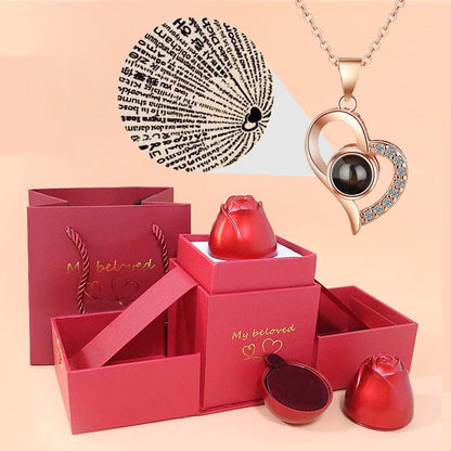 Luxury Jewelry I Love You Pendant With Rose Gift Box - PerfectSkin™